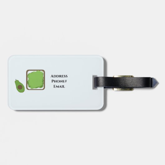 Avocado Toast Gepäckanhänger (Rückseite horizontal)
