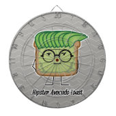 Avocado Toast Hipster Brille graue Haare Dartscheibe (vorne)