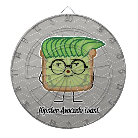 Avocado Toast Hipster Brille graue Haare Dartscheibe (vorne)