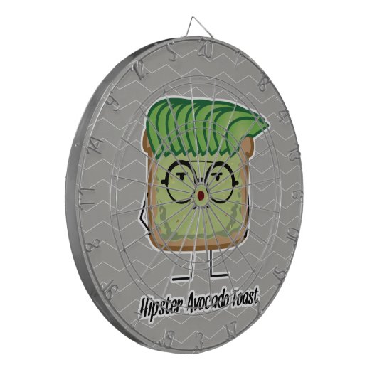 Avocado Toast Hipster Brille graue Haare Dartscheibe (Vorderseite Links)