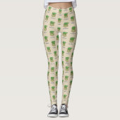 Avocado Toast Hipster Brille graue Haare Leggings (Vorderseite)