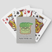 Avocado Toast Hipster Brille graue Haare Spielkarten (Rückseite)