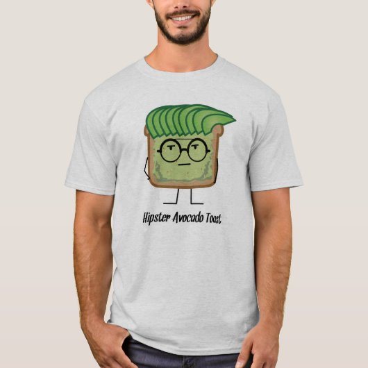 Avocado Toast Hipster Brille graue Haare T-Shirt (Vorderseite)