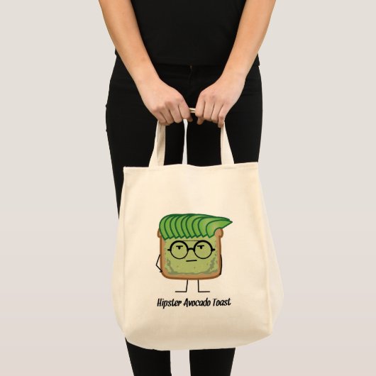 Avocado Toast Hipster Brille graue Haare Tragetasche (Vorderseite (Produkt))