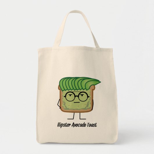 Avocado Toast Hipster Brille graue Haare Tragetasche (Vorne)