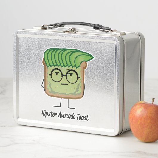 Avocado-Toast-Hipsterglas-Schmiererhaar Metall Lunch Box (Beispiel)