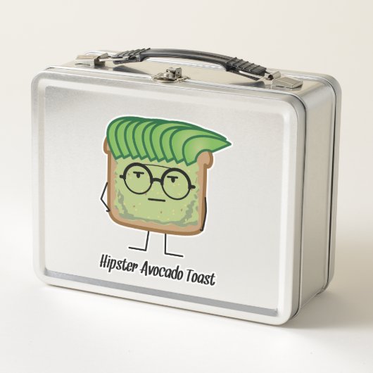 Avocado-Toast-Hipsterglas-Schmiererhaar Metall Lunch Box (Vorderseite)