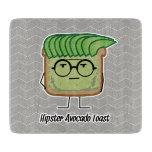 Avocado-Toast-Hipsterglas-Schmiererhaar Schneidebrett