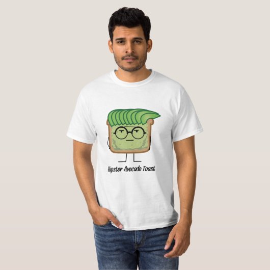Avocado-Toast-Hipsterglas-Schmiererhaar T-Shirt (Vorne ganz)