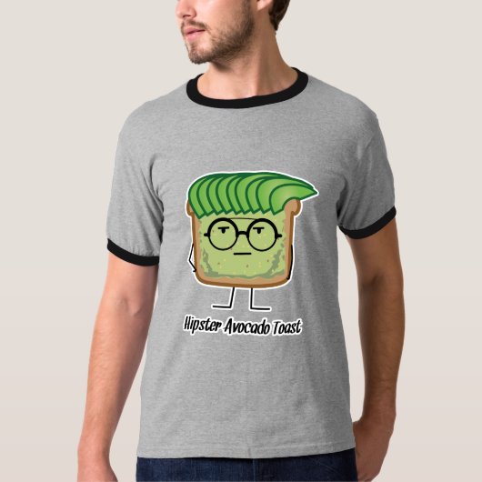 Avocado-Toast-Hipsterglas-Schmiererhaar T-Shirt (Vorderseite)