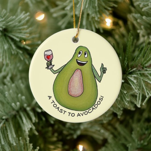 Avocado Toast Keramik Ornament (Baum)