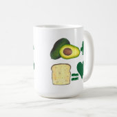 Avocado + Toast = Liebe Feinschmecker für Paarherz Kaffeetasse (VorderseiteRechts)