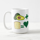 Avocado + Toast = Liebe Feinschmecker für Paarherz Kaffeetasse (Links)