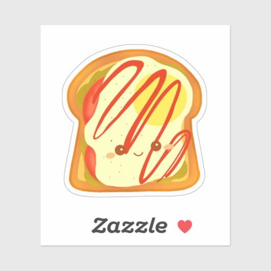 Avocado Toast mit Eiern und Tomaten Aufkleber (Blatt)