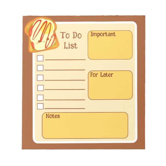 Avocado Toast mit Eiern und Tomaten Notizblock (Vorderseite)