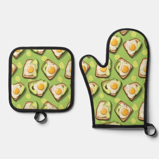 Avocado Toast Ofenhandschuh & Topflappen-Set (Vorderseite)