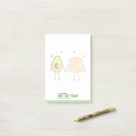 Avocado Toast Post-It® Notes, 4" x 6" Post-it Note Klebezettel (Auf Schreibtisch)
