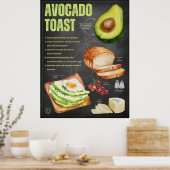 Avocado Toast Rezept Küche Poster (Küche)