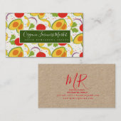 Avocado Tomato Salad Greenery Muster Visitenkarte (Vorne/Hinten)