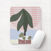 Avocado Tree Blush Mute Geometric Mousepad (Mit Mouse)