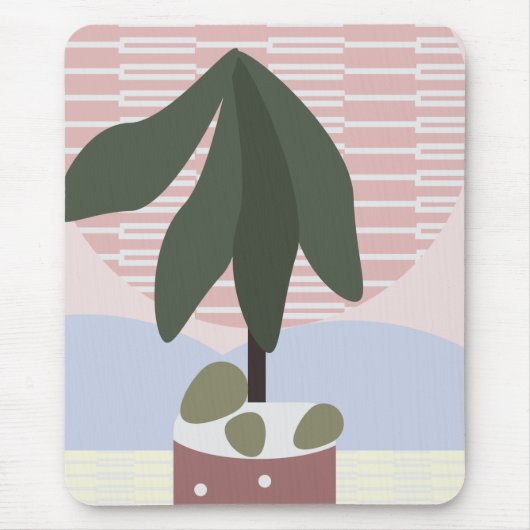 Avocado Tree Blush Mute Geometric Mousepad (Vorne)