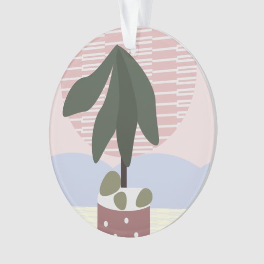 Avocado Tree Blush Mute Geometric Pink Green Ornament (Vorderseite)