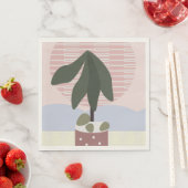 Avocado Tree Blush Mute Geometric Pink Green Serviette (Beispiel)