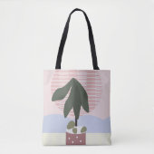 Avocado Tree Blush Mute Geometric Pink Green Tasche (Vorderseite)