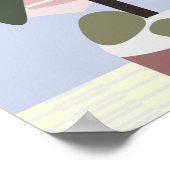 Avocado Tree Blush Mute Geometric Poster (Ecke)