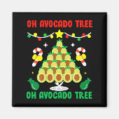 Avocado Tree Funny Food Vegan Christmas Gift Magnet (Vorne)