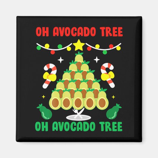 Avocado Tree Funny Food Vegan Christmas Gift Magnet (Vorne)
