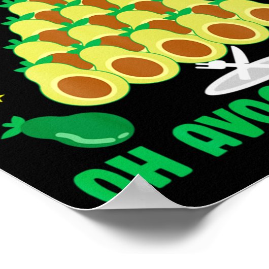 Avocado Tree Funny Food Vegan Christmas Gift Poster (Ecke)