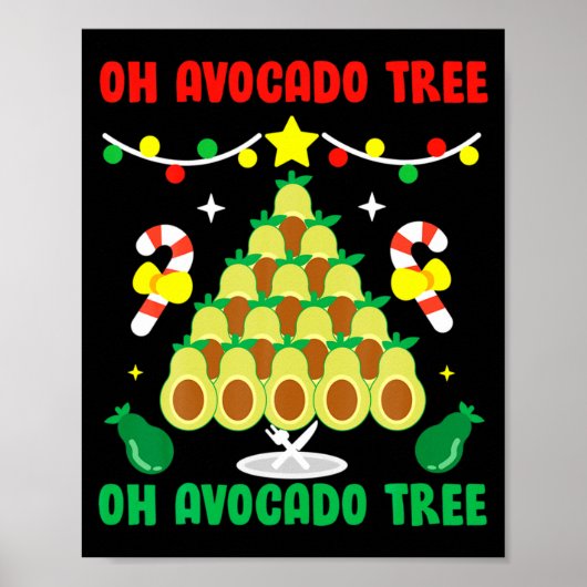 Avocado Tree Funny Food Vegan Christmas Gift Poster (Vorne)