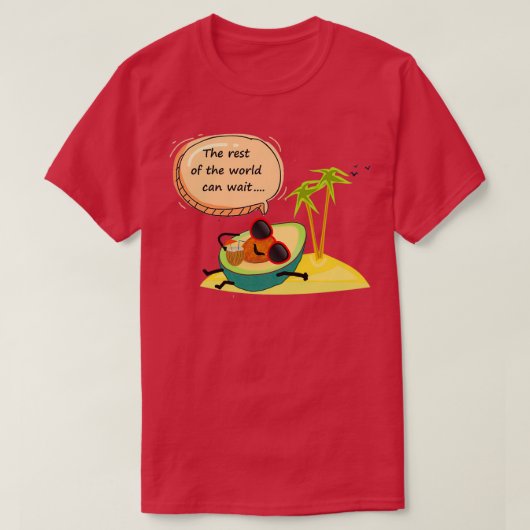 Avocado tropische Insel T-Shirt (Design vorne)