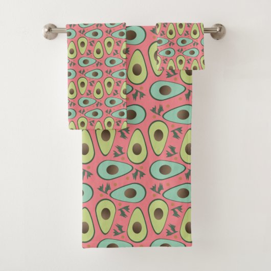 Avocado und Cilantro Salad Pattern Badhandtuch Set (Insitu)