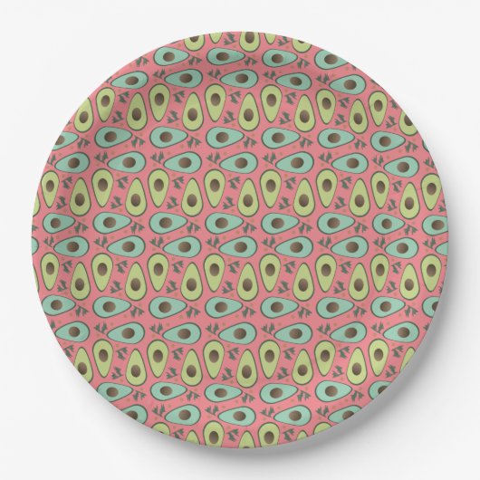 Avocado und Cilantro Salad Pattern Pappteller (Vorderseite)