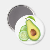 Avocado und Gurke Magnet (Vorderseite/Rückseite)