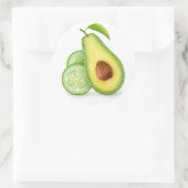 Avocado und Gurke Runder Aufkleber (Tasche)