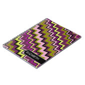 Avocado und Lila Zickzack Muster - Individuelle Na Notizblock (Linke Seite)