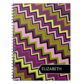 Avocado und Lila Zickzack Muster - Individuelle Na Notizblock (Vorderseite)