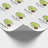 Avocado und Pit Cartoon Babydusche Geschenkpapier (Ecke)