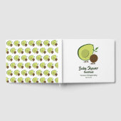 Avocado und Pit Cartoon White Green Baby Dusche Gästebuch (Voll)