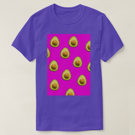 Avocado und rosa Muster T-Shirt (Design vorne)