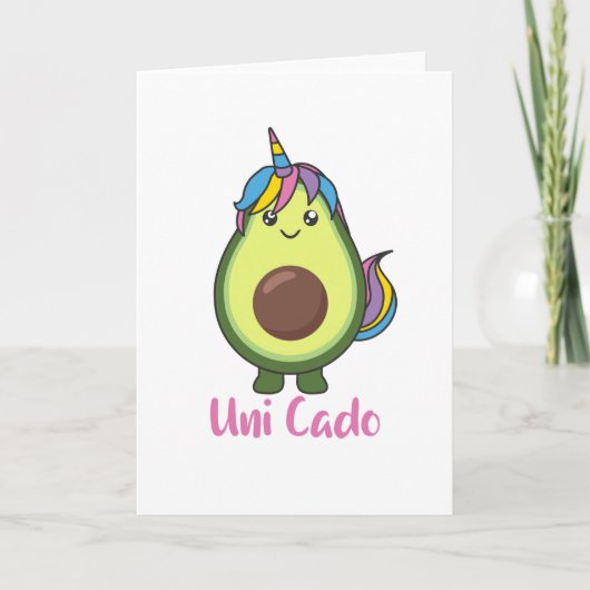 Avocado Unicorn Funny Avocados Unicorns Uni Cado Karte (Vorderseite)