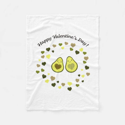 Avocado Valentine Fleecedecke (Vorderseite)