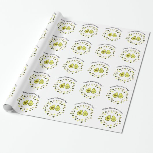 Avocado Valentine Geschenkpapier (Ungerollt)