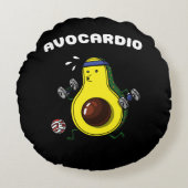 Avocado Vegane Fitness Cardio Workout Übung Rundes Kissen (Vorderseite)