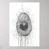 Avocado Vegetable Grey Poster (Vorne)