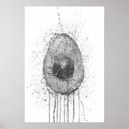 Avocado Vegetable Grey Poster