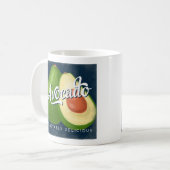 Avocado Vintag Fruchtlabel Retro Kaffeetasse (Vorderseite Links)